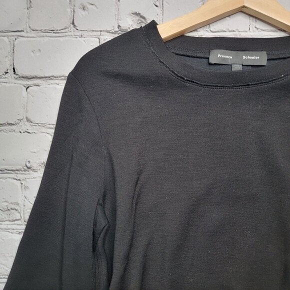 Proenza Schouler Wool Blend Black Tie Side Accent Sweater Top Size L - Picture 4 of 14